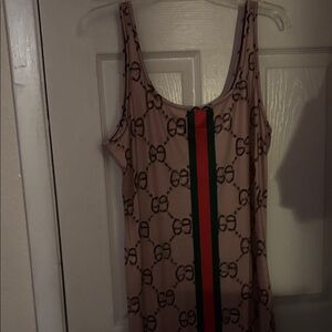 Designer-Inspired Beige Tank Dress